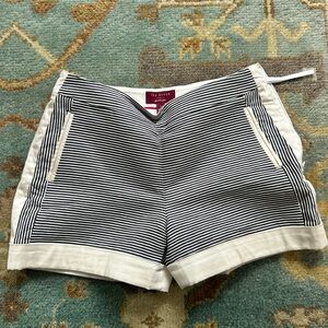 Ted Baker Black and White Striped High Waist Shorts